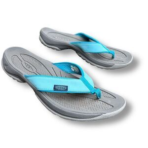 KEEN Women's Kona Flip Flops Blue Grey Size 10 Casual Sandals